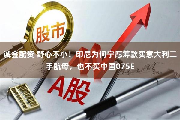诚金配资 野心不小！印尼为何宁愿筹款买意大利二手航母，也不买中国075E