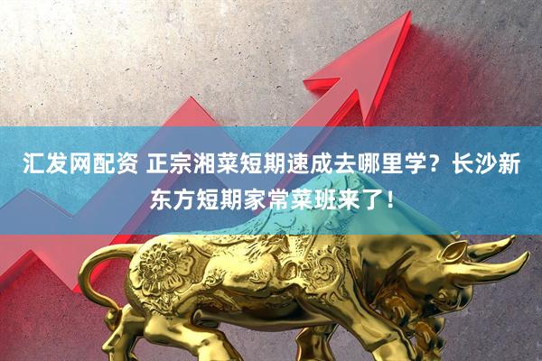 汇发网配资 正宗湘菜短期速成去哪里学？长沙新东方短期家常菜班来了！